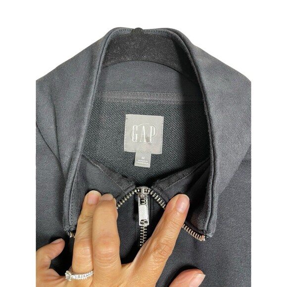 Gap Men's VintageSoft Arch Logo 1/4 Zip  Moonless Night‎ Black Size Medium - Picture 3 of 10